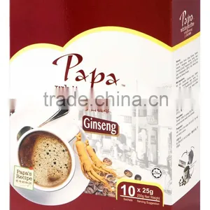 Papa 4 in 1 White Coffee With Ginseng 25g X10sac, Instant Coffee,Halal Product thumbnail-1