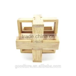 2015 Hot Sale Wooden IQ Intelligent Puzzle Magic Puzzle Kongming Lock Brain Teaser Model Number GAD1085 thumbnail-4