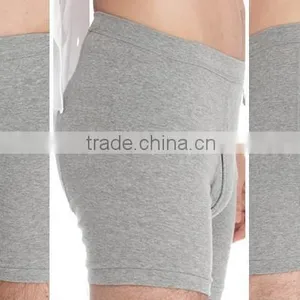 Custom Mens Cheap Plain Gray Cotton Boxer Brief thumbnail-5