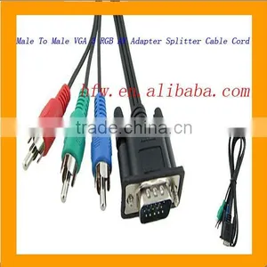 Male To Male VGA 3 RGB AV Adapter Splitter Cable thumbnail-1