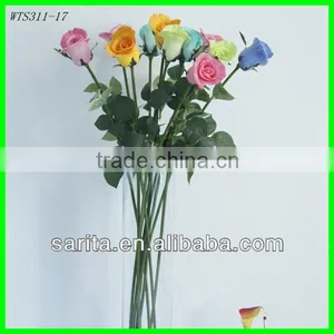 Factory Price Artificial Real Touch Flower Rose With Blue Colors thumbnail-1