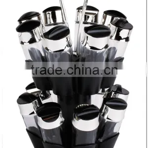TW982 16pcs Glass Spice Shaker Spice Jar With Plastic Lid and Rack thumbnail-1