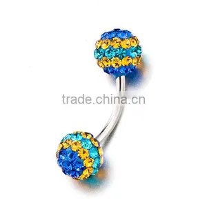 Colorful Crystal Full-jewelled Unique Charming Eyebrow Rings Body Piercing Jewelry thumbnail-1