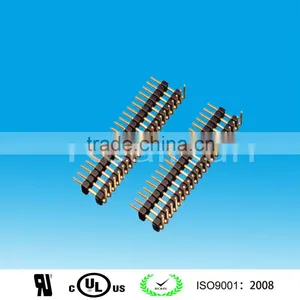 2.54mm Pitch Double Layer Single Row Angle Pin Header Connector thumbnail-1
