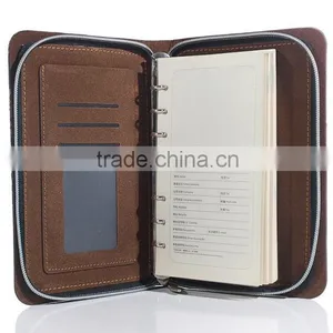 Hardcover Leather Noteebook With Zipper thumbnail-1