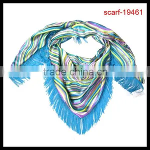 Fashion Lady Polyester Chevron Triangle Scarf Tassel thumbnail-1