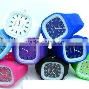 NEW HOT SELLING Square Jelly Quartz Wrist Bracelet Sports Unisex Silicone LED Watch 12colors Choose thumbnail-1