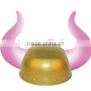 Golden Warrior Plastic Viking Helmet With Light Up Horns Flashing Purple Light thumbnail-3