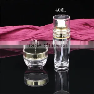 Luxury 120ml Glass Bottle for Cosmetic Packaging V-shape Pump Cosmetic Bottles thumbnail-3