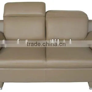 Oriental Brown Leather Sectional Sofa for Sale thumbnail-5
