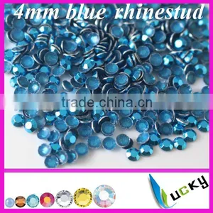 Wholesale !hot Fix Rhinestuds Beads Hotfix Octagon Round Blue Color thumbnail-1