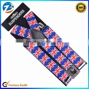 Fahion British Flag Printed Elastic Wedding Wen And Women Braces Suspenders thumbnail-1