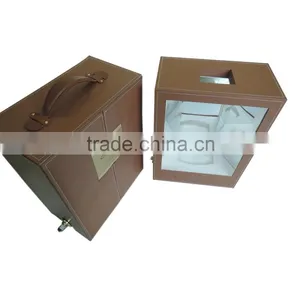 Luxury Leather Wine Glass Display Box thumbnail-2