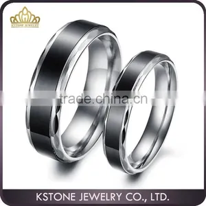 KSTONE Fashion Jewelry Stainless Steel Ring Black Couples Rings thumbnail-1