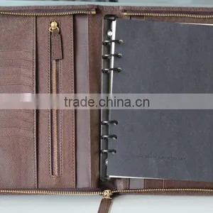 Custom Handmade pu Leather Portfolio With Zipper thumbnail-2