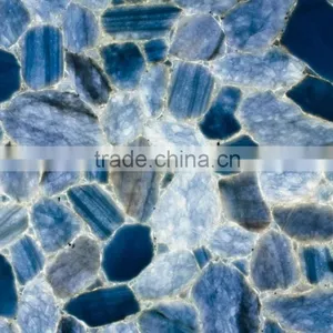 China Wholesale Grade A Ocean Blue Semi Precious Gemstone Agate Stone Slabs thumbnail-6