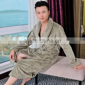 100% Polyester Print Bathrobe For Men thumbnail-1