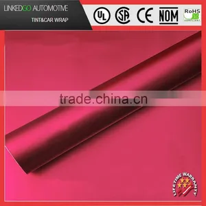 LKG Matte Metallic Vinyl Wrap Promotional 1.52*20M Matte Satin Chrome Rose Red With Air Bubble Free Car Wrapping thumbnail-1