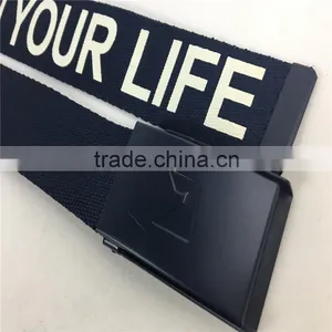 3.5cm Dark Blue Print Canvas Belt thumbnail-3