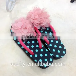 2014 Hot Sale Fashion Ladies Sexy Beach Slipper Flip Flops With Flower thumbnail-6
