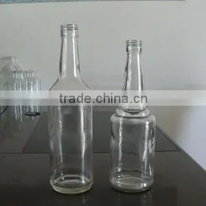 Round High Quality Clear Glass Botles for Liquor, Wine Glass Bottles Wholesale thumbnail-1