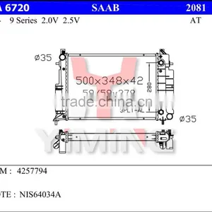Auto Radiator for SAAB 9 Series 2.0v 2.5v 94, 4257794, AT thumbnail-1