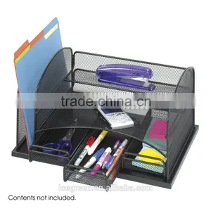 Mesh Desktop Organizer With 3 Drawers thumbnail-1