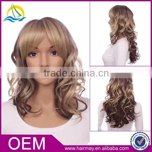 Hot Sale Wholesale Cheap European Style Blond Wig Fashion Synthetic Curly Hair Wig thumbnail-1
