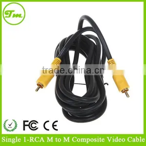 10 Metre Long Single Phono Black Cable Lead - RCA Male to Male Plug Audio Cable thumbnail-1