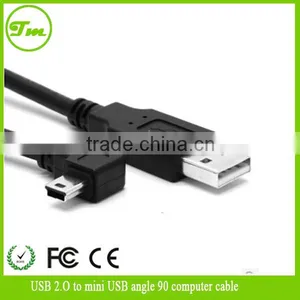USB 2.O to Mini USB 90 Angle Computer Cable for Hard Disk,MP3,MP4,MP5 thumbnail-1