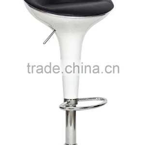 Bright White Color Plastic Bar Stool With Cushion thumbnail-2