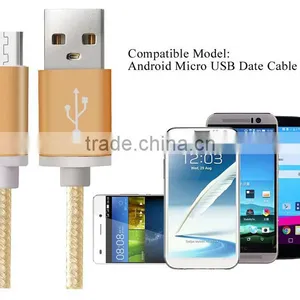 Factory Price for Samsung Micro Usb Nylon Cable Charging Cord With 1.5m Cable thumbnail-1