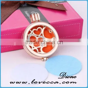 Stailess Steel Girl Perfume Locket Pendant Aroma Essential Oil Diffuser Locket Necklace thumbnail-2