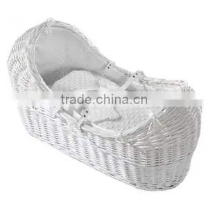 Pod Wicker White Moses Basket thumbnail-1