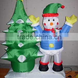 Christmas Snowman With Tree thumbnail-1