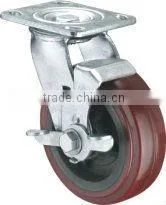 6mm Bracket Brown Polyvinyl Chloride Swivel Caster Wheels thumbnail-1