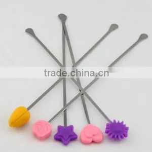 Promotional Gift Colorful Stainless Steel Swizzle Sticks, Flower Swizzle Stick, Metal Stirrer Stick thumbnail-1