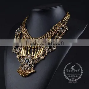 High Quality Crystal Chunky Statement Necklace Tin Alloy Fashion Women Pendant Necklace 6390077 thumbnail-3