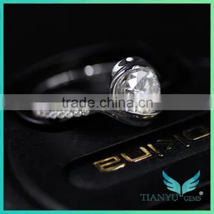 Wholesale Wedding Rings 14K 15K PT925 1ct Brililiant Round Cut Moissinite Diamond With Strong Fire thumbnail-3