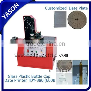 600B Model Glass Plastic Bottle Cap Production Date Printer Coder Pad Printing Machine thumbnail-1