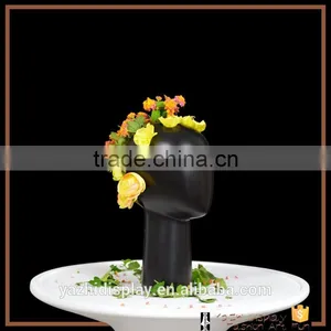 Wholesale Fiberglass Head Shape Flower Vase for Home Decoration thumbnail-2