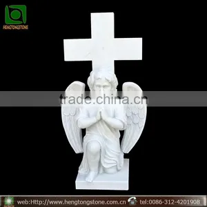 White Marble Little Angel Baby Headstone thumbnail-1