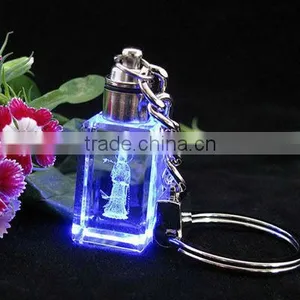 Vivid 3d Laser Crystal Buddha Keychain With Led Lamp thumbnail-1