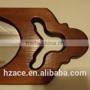 Antique Wall Mirror in Hand Curved Wooden Frame thumbnail-3