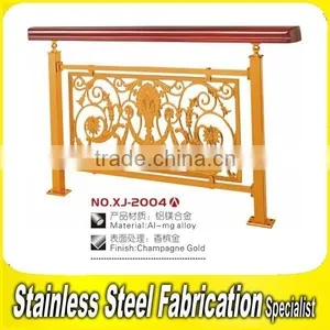 Floor Mounted Indoor Stairs Carving Decorative Aluminum Railing thumbnail-4