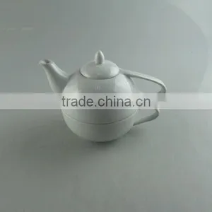 Stocked White Round Ceramic Tea Pot, Coffee Pot, Tea Set thumbnail-1