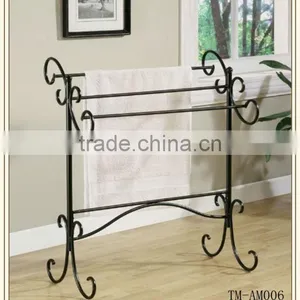 Wrought Iron Black Finish Towel Rack thumbnail-1
