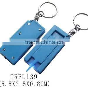 Mini Multifunctional Plastic Tyre Tread Depth Gauge Keychain With LED Light thumbnail-1