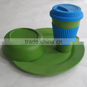 High Standard Eco-friendly Affordable Bamboo Fiber Tableware Set thumbnail-1