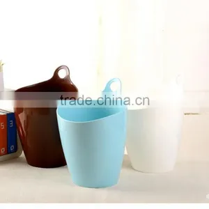 Pure Color Plastic Round Trash Can /ash-bin/plastic Waste Container for Home Use thumbnail-5